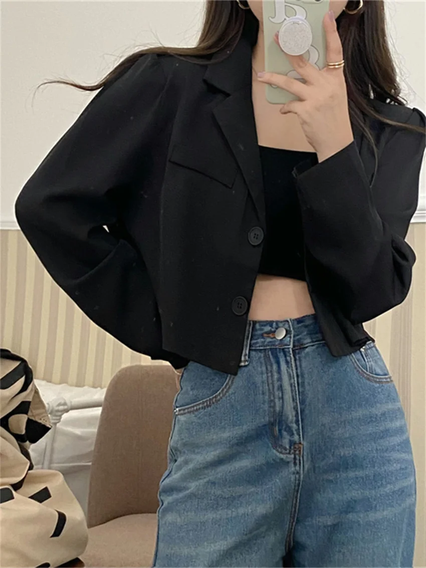 

Summer Casual Thin Elegant Women Blazers Minimalist 2022 Gentle Hot OL Chic New High Waist Solid Full Sleeve Coats
