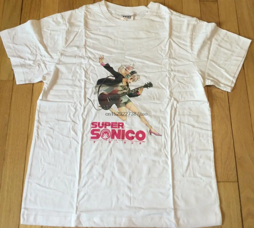 Новая японская футболка SUPER SONICO L белая гитара аниме сексуальные крючки нитроплюс