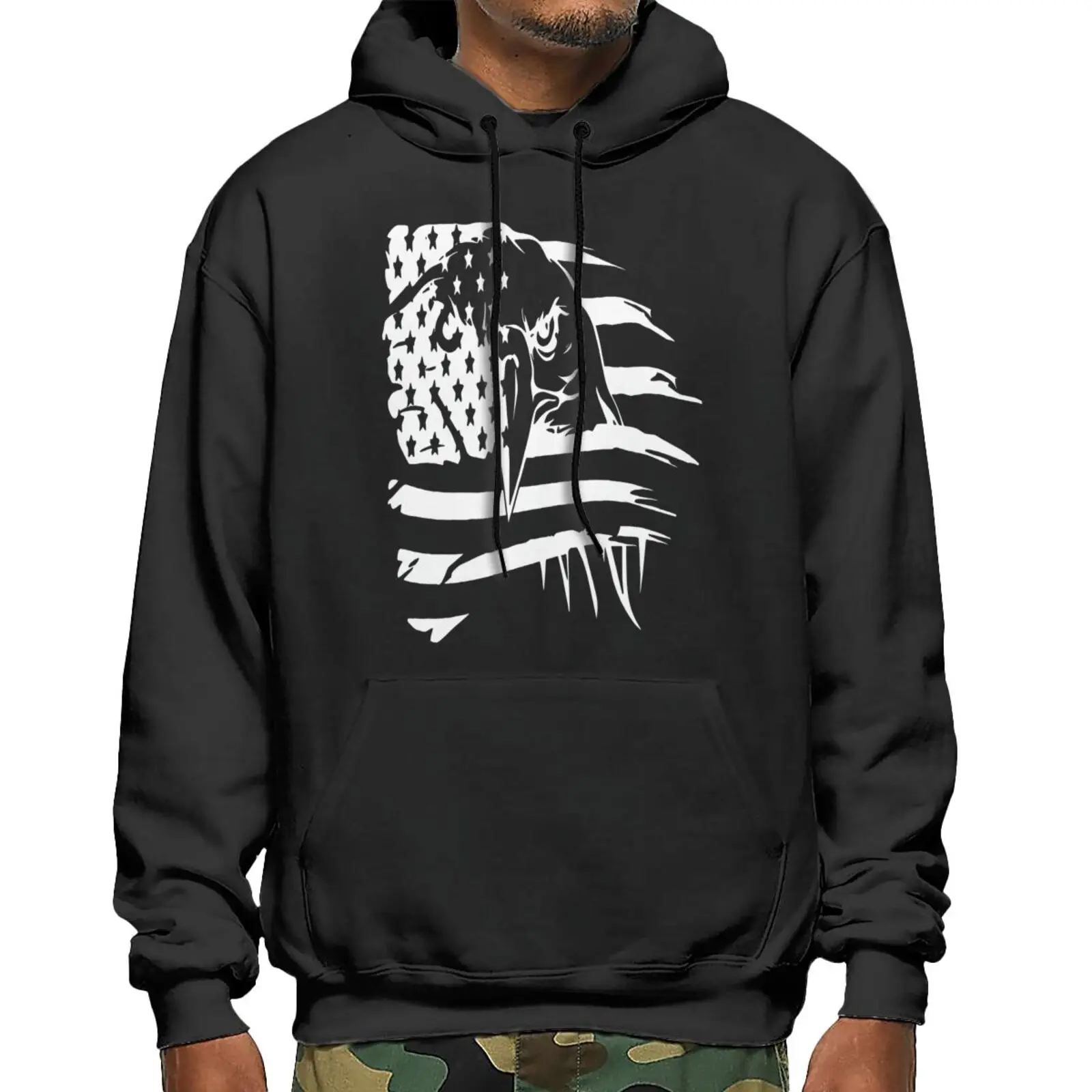 

American Eagle Us Flag Stripe Lives Hoodie Mens Clothes Hoodies Men Male Sweatshirt Paired Hoodies Clothes For Men Hoodies Man
