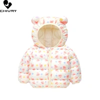 kids winter cotton padded jacket toddler baby boys girl cartoon hooded warm parka coat children thick down short jackets clothes