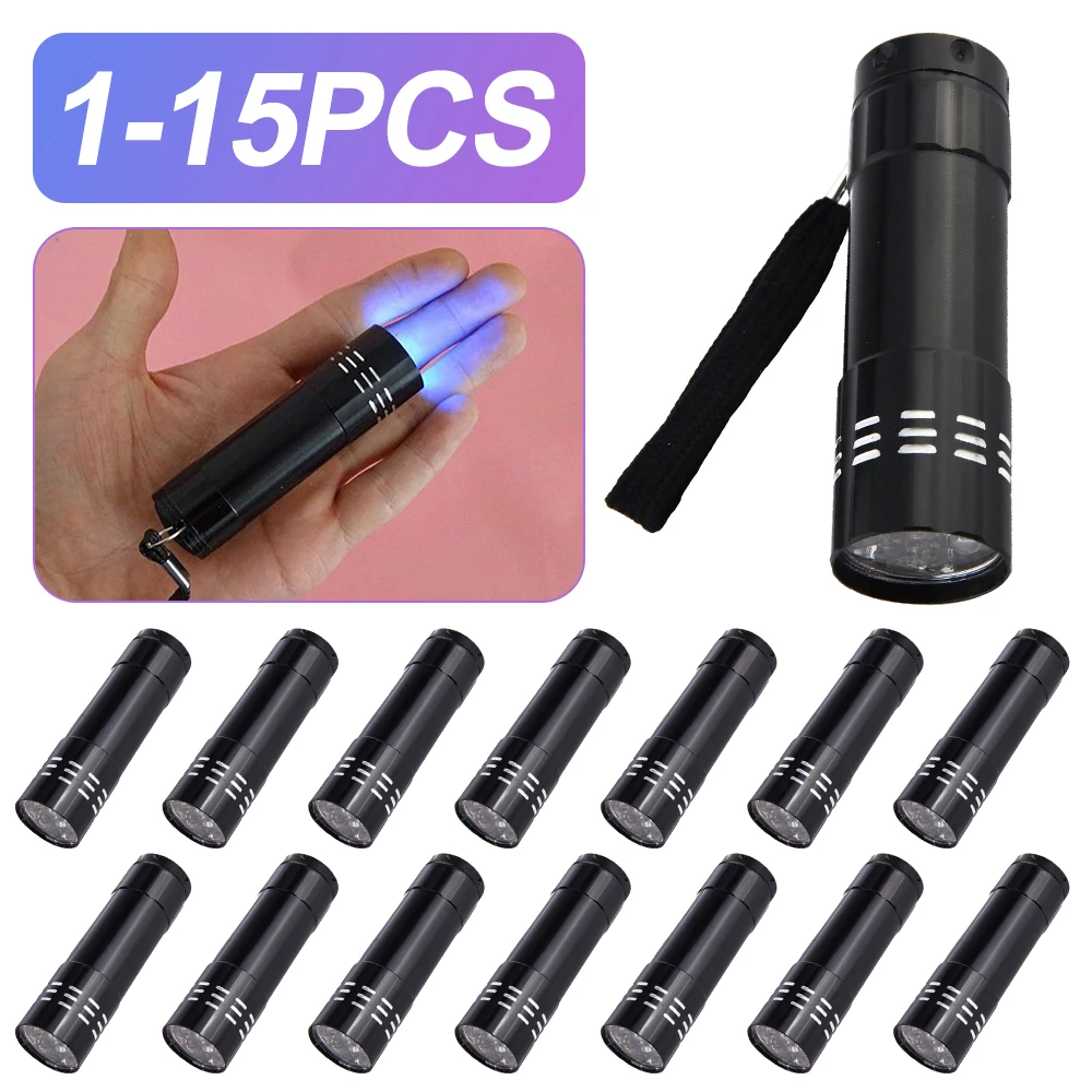 

9 LED Handheld Ultraviolet Detector 50LM 395nm Scorpion Inspection Lamp Waterproof Portable for Fluorescent Agent/Currency Test