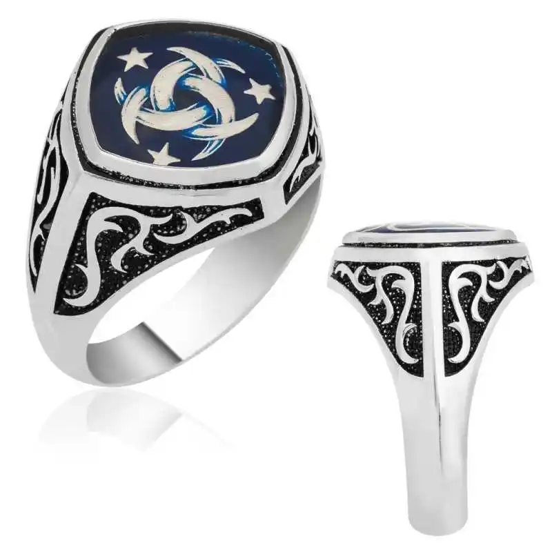 

Tevuli 925 Sterling Silver Templar-i Mahsusa Crested Male Ring