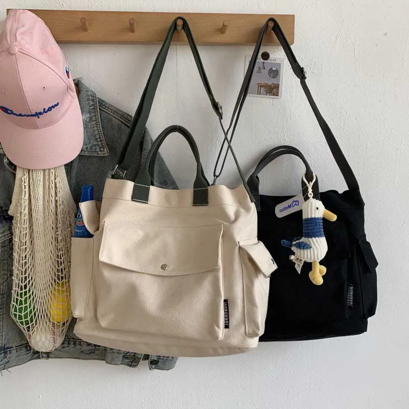 

Женские хлопковые холщовые сумки-мессенджеры, сумка-тоут с магнитной пряжкой, сумка для покупок, дорожная сумка с регулируемым плечевым ремнем