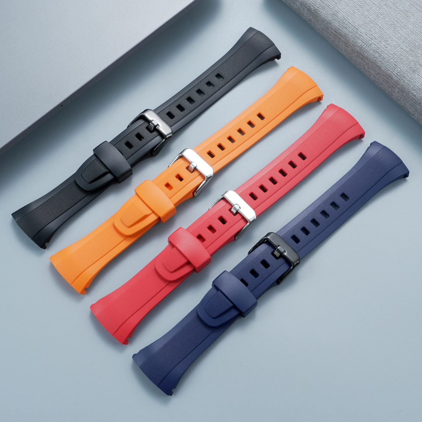 Фото Резиновый силиконовый ремешок для часов Casio WVA-M640 WVA-M650 WVQ-M410, водонепроницаемый сменный браслет №3