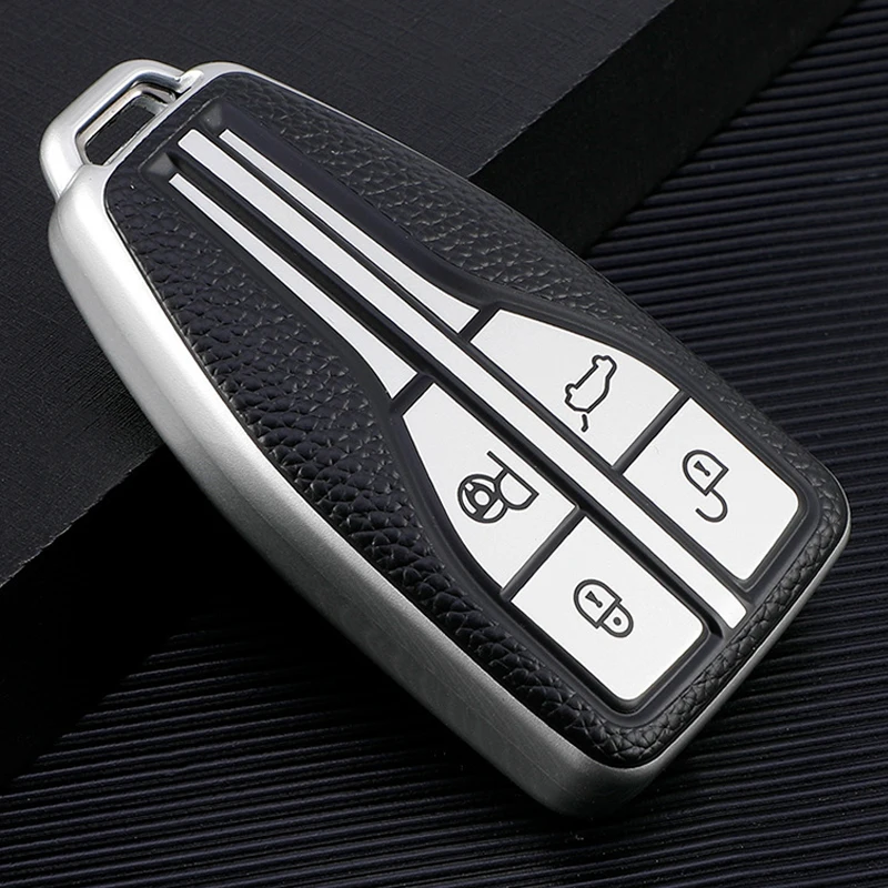

TPU+Leather 4 Buttons Car Key Case Cover For Hongqi HS5 H5 H9 HS7 H7 L5 HS3 L9 Car Holder Shell Colorful Car-Styling Accessories