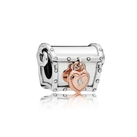 hot sale silver color charm bead open the love magic box crystal beads for original pandora charm bracelets bangles jewelry