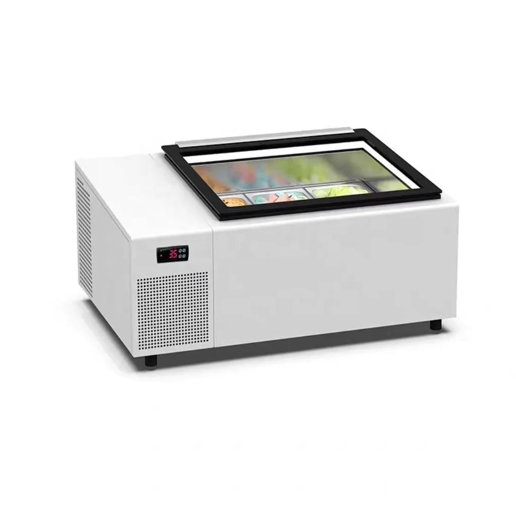 Мини-однотемпературная морозильная камера для мороженого стеклянная дверь с
