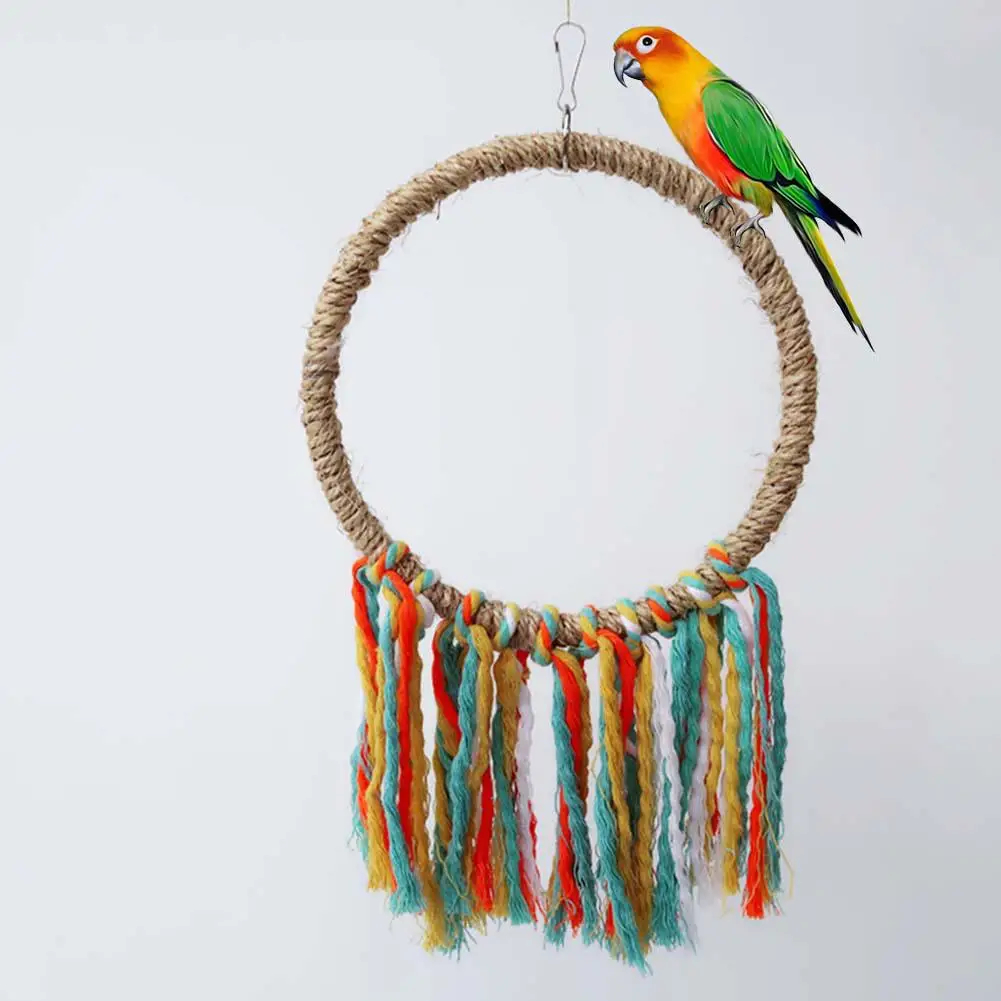 

Pet Bird Parrot Toy Cotton Rope Chewing Bite Hanging Cage Swing Climb Toys Birds Cage Supplies