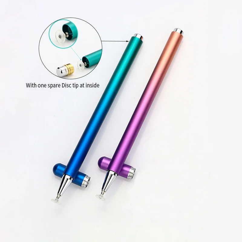 

universal touch screen pen,metal stylus pen for ipad,2 in1 touch pen for tablet with stylus with mangetic cap gradient color pen