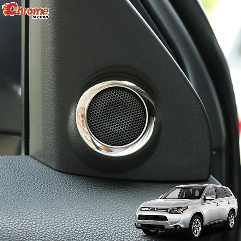 

Для Mitsubishi Outlander 2013 2014 2015 2016 2017 2018 2019 2020 хромированная внутренняя стойка стерео динамика крышка декоративная отделка