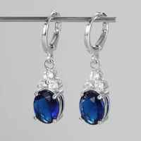 elegant drop earrings blue zircon earrings luxury shiny fashion exquisite ear jewelry for women gift