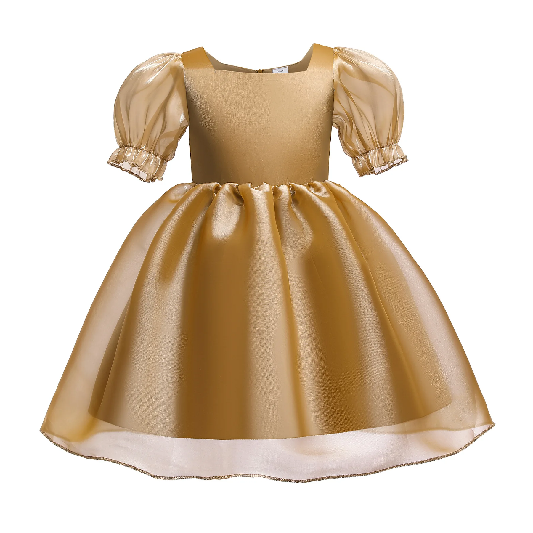 

Spanish Princess Palace Royal Style Tutu Dress 2022 New Coming Luxury Tulle Organza Gold Prom Dresses For 2 3 4 5 6 7 8 Years