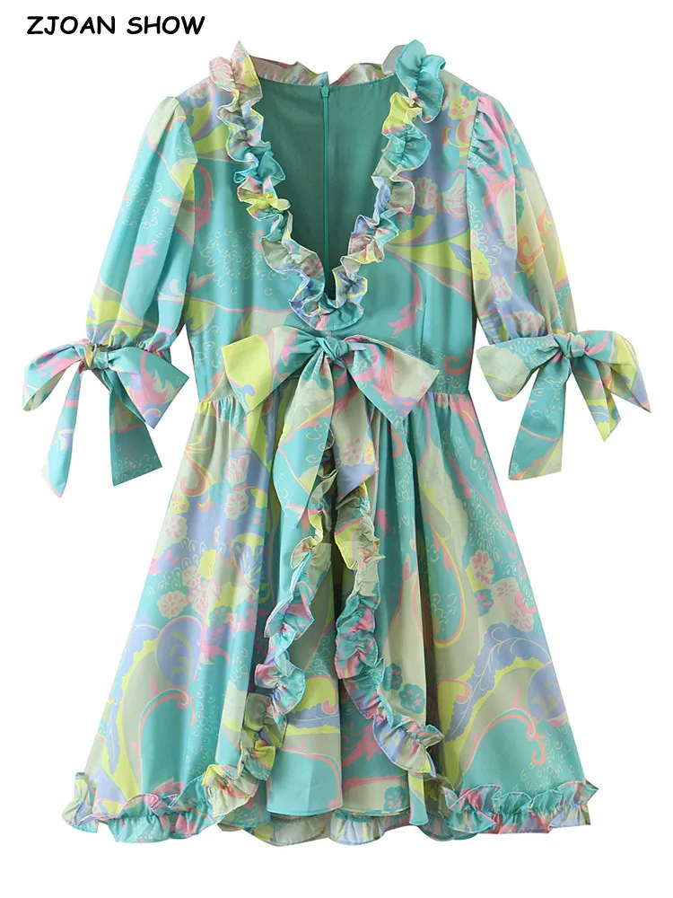 

2022 цветное зеленое бальное платье из органзы с плетением, женское платье с отрезными деревянными ушками и пышными рукавами спереди, маленьк...