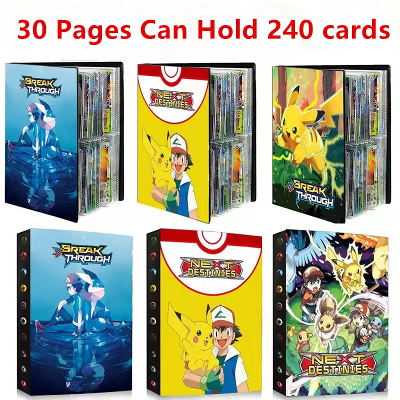 

Pokemon Cards Album Book Cartoon Anime New 240PCS Game Card VMAX GX EX Holder Collection Folder Kid Cool Toy Gift
