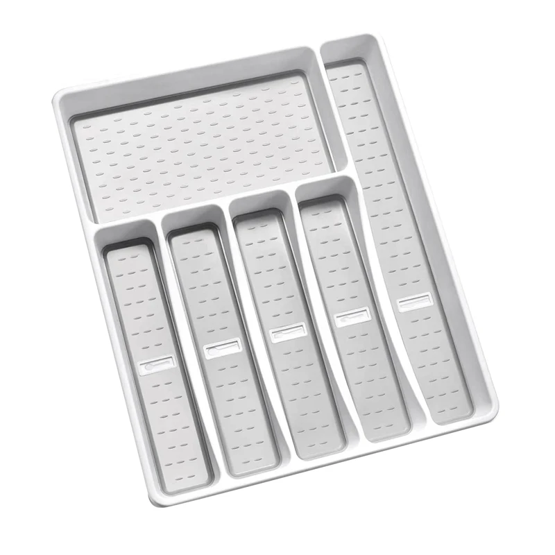 

1 Pcs Silverware Organizer, Plastic Cutlery Silverware Tray For Drawer, Utensil Flatware Tableware Organizer For Kitchen