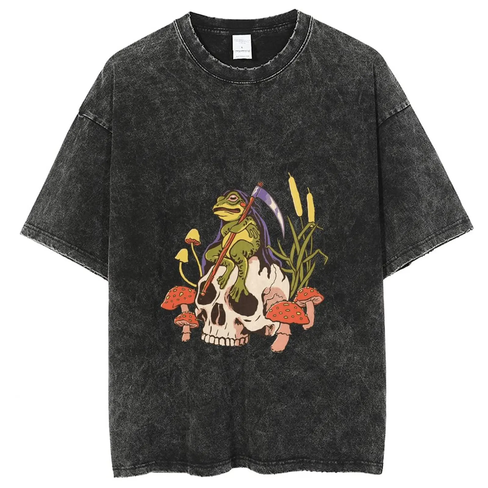 

Anime Pain Printed T Shirt Men, y2k Washed 100% Cotton Tops Tees, Fog Series Tshirt, Women's Streetwear, Hip Hop Male T-shirts