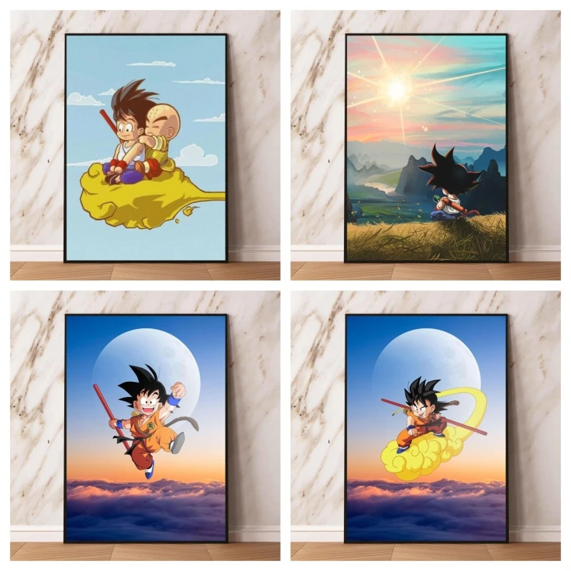 

Anime Posters Dragon Ball Goku Krilin Modern Living Room Cuadros Best Gift Wall Stickers Gifts Comics Pictures Hanging Retro