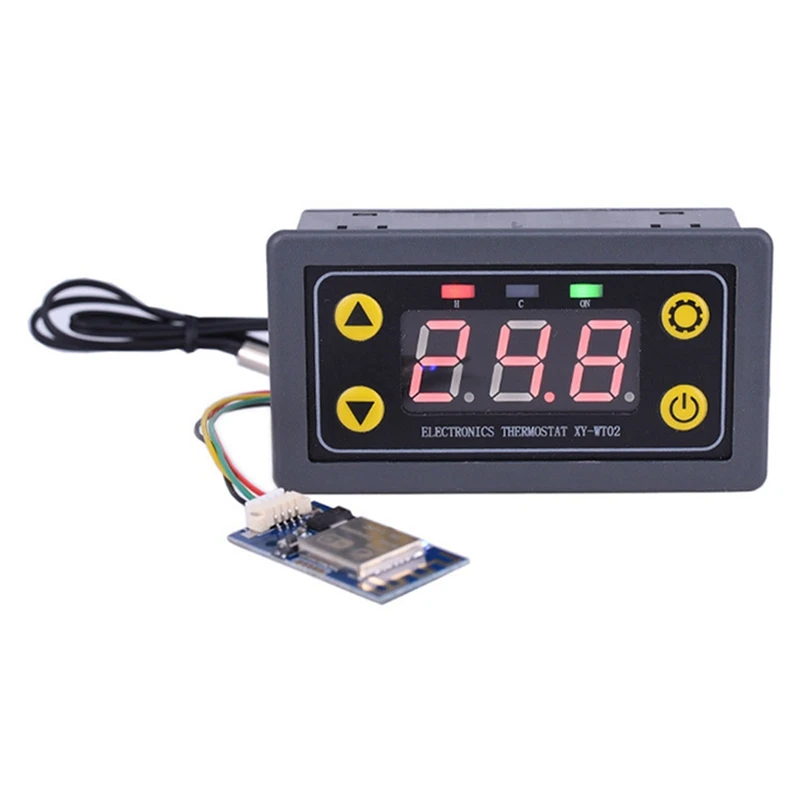 

WIFI Remote Thermostat High Precision Digital Temperature Controller Module Cool Heat APP Collection High Low Alarm