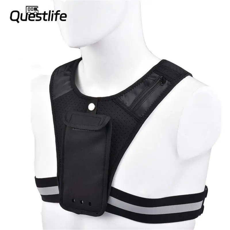 

New Mobile Phone Chest Bag Adjustable Bicycle Cycling Jersey Unisex Waterproof Reflective Vest Night Safety Cycling Tools