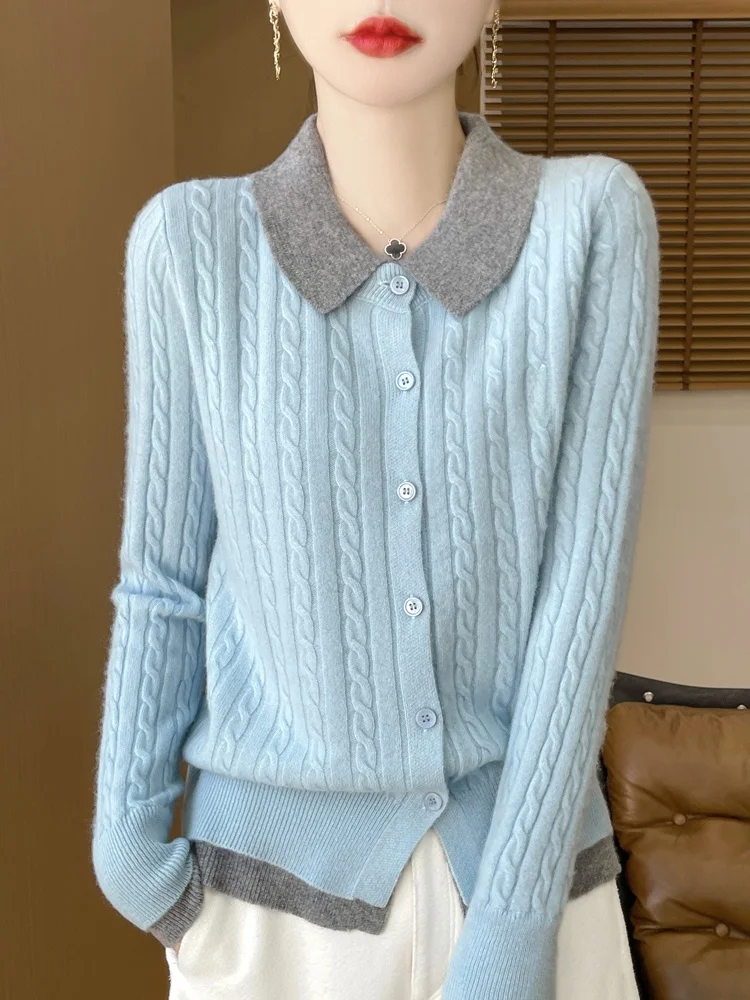 00 флисовый искусственный кардиган из двух предметов женский воротник-поло с