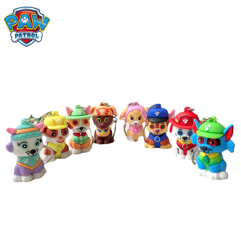 

Paw Patrol Cartoon Keychain Chase Rubble Zuma Skye Marshall Rocky Everest Anime Figure Decoration Pandent Doll Toy Birthday Gift