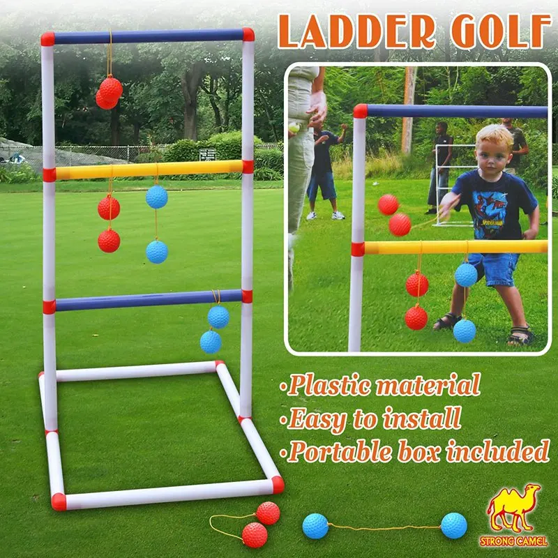 

Toss Set Golf Backyard Family Games with 6 Bolos Kids Child Sports Ladderball Adults