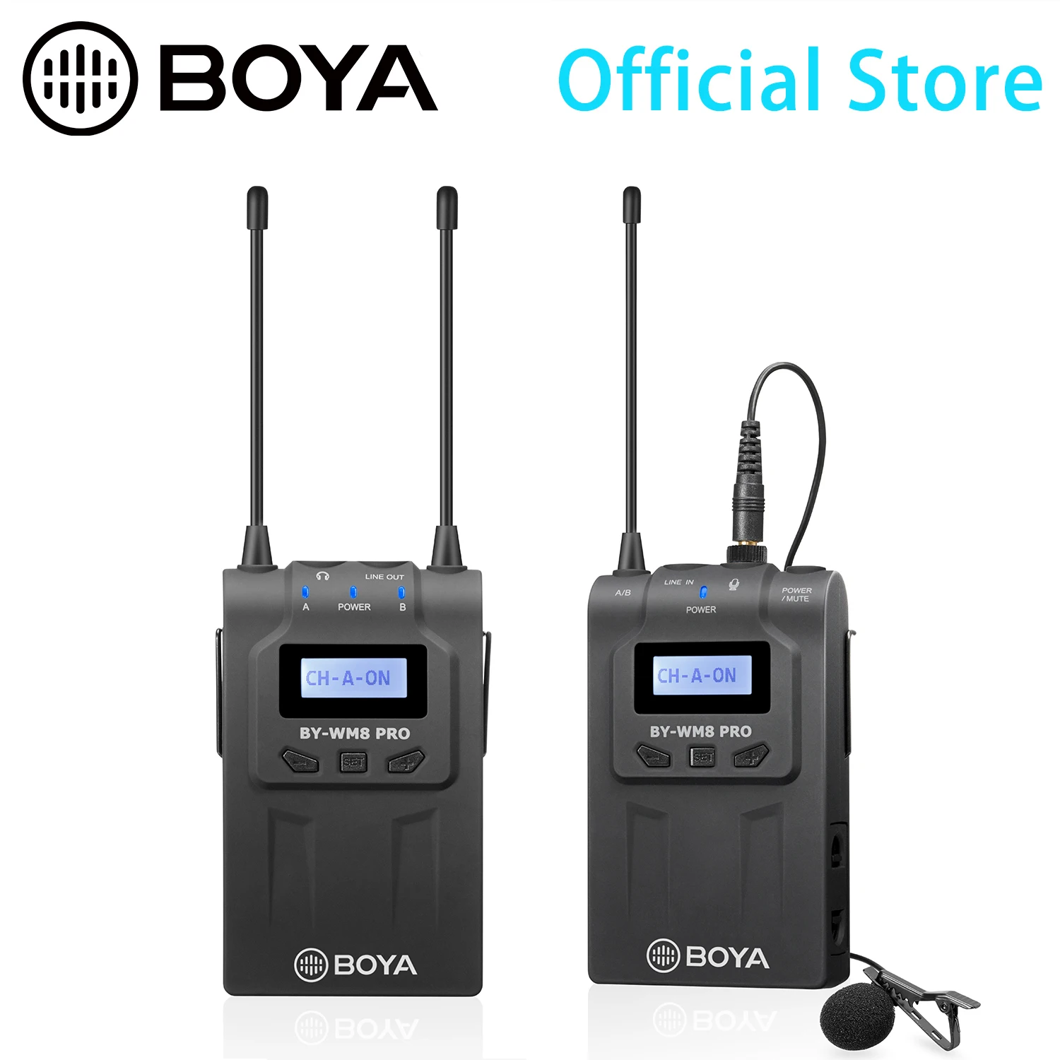 BOYA BY-WM8 Pro K1 UHF Двухканальный беспроводной микрофон для телефона iPhone Canon Nikon DSLR