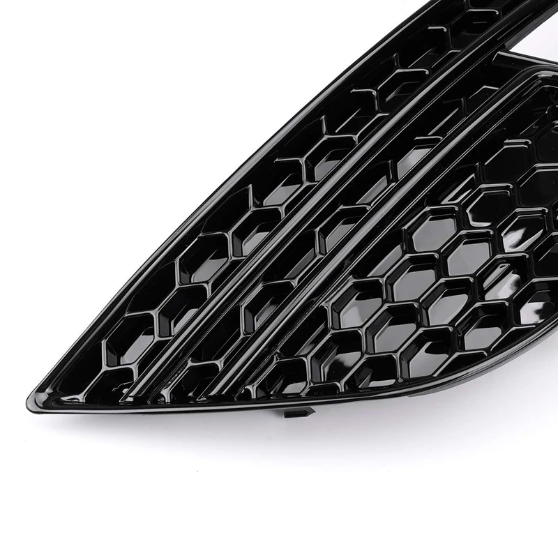 Front Bumper Honeycomb Grill Fog Light Cover For 2013-2016 A4 B8.5 S-Line S4 Black 8K0807681 8K0807682 Replacement Parts