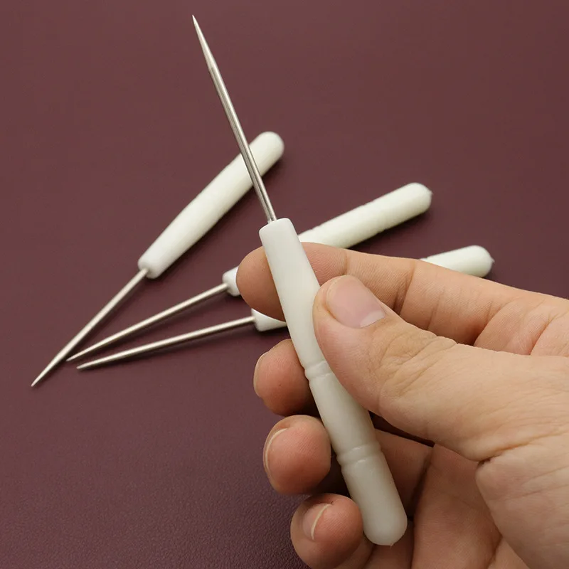 

1pcs Plastic Handle Awl, One Thousand Pieces, Plastic Handle, Straight Through, Manual Sewing Leather Diy Tool