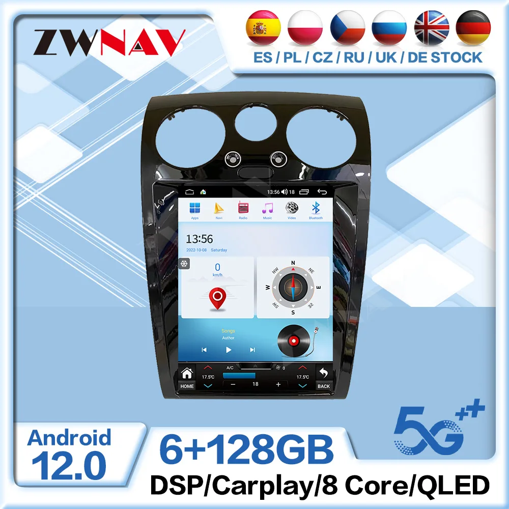 

12.1 inches Tesla Screen For Bentley Flying Spur Continental GT 2007 - 2017 Android 12.0 Multimedia Player Auto Stereo Car Radio