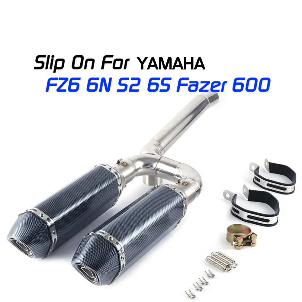 

On for yamaha FZ-6N FZ-6S FZ6 Fazer 600 Motorcycle Exhaust Pipe Full System FZ6S FZ6N S2 Fazer600 Exhaust 2004 - 2010 Years