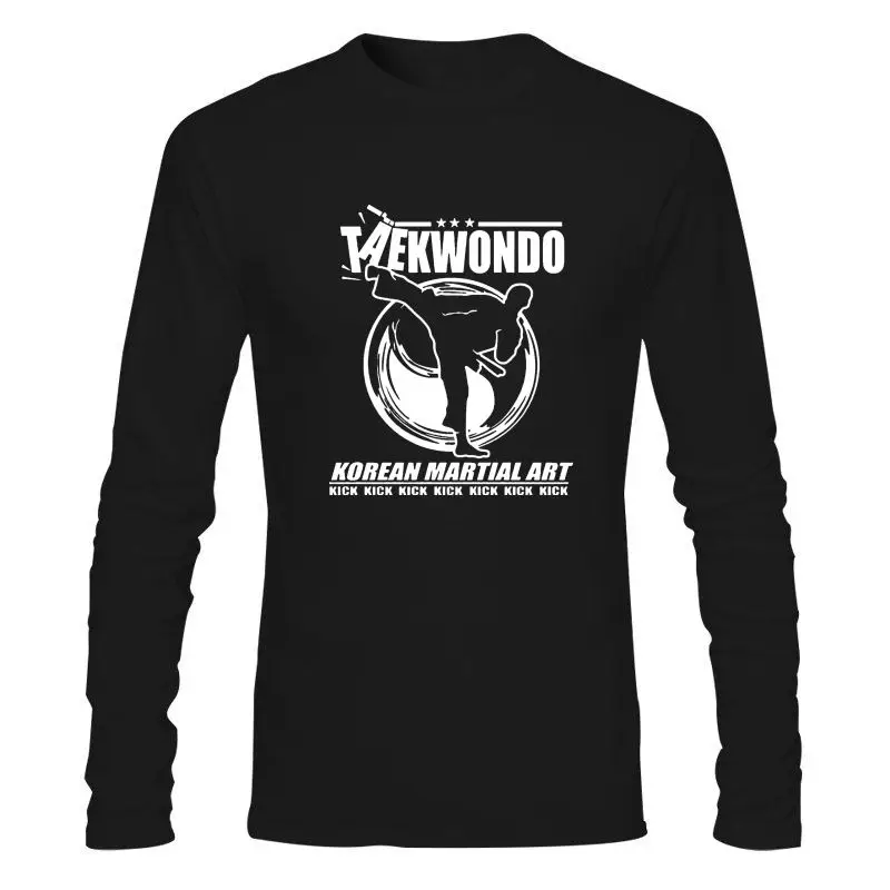 Мужская одежда для тхэквондо-Тхэ Kwon-Do корейское боевое искусство черная футболка