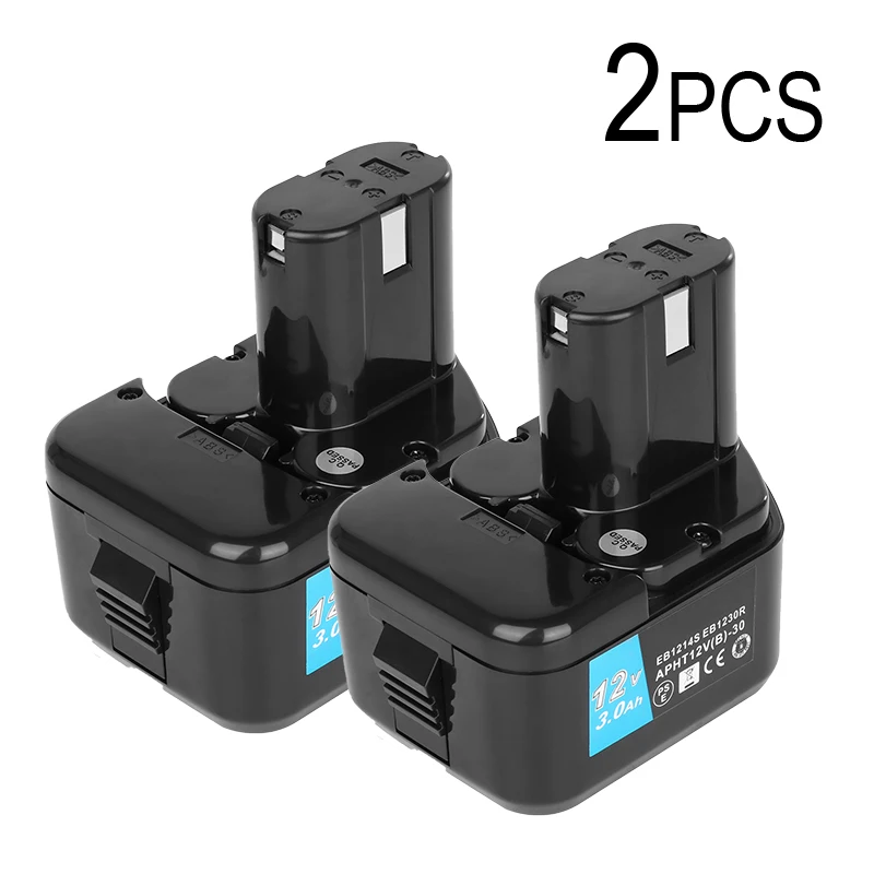 

1-2pcs replace battery For Hitachi 12V 3.0Ah Ni MH Replacement Batteries Power Tools Bateria EB1214S EB1212S Eb1220BL Eb1230h