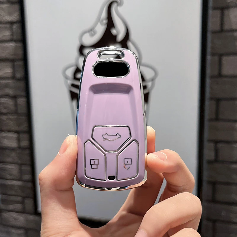 

Модный ТПУ чехол для автомобильного ключа с дистанционным управлением для Audi A4 B9 A5 A6 8S 8W Q5 Q7 4M S4 S5 S7 TT TTS TFSI RS защитный брелок без ключа