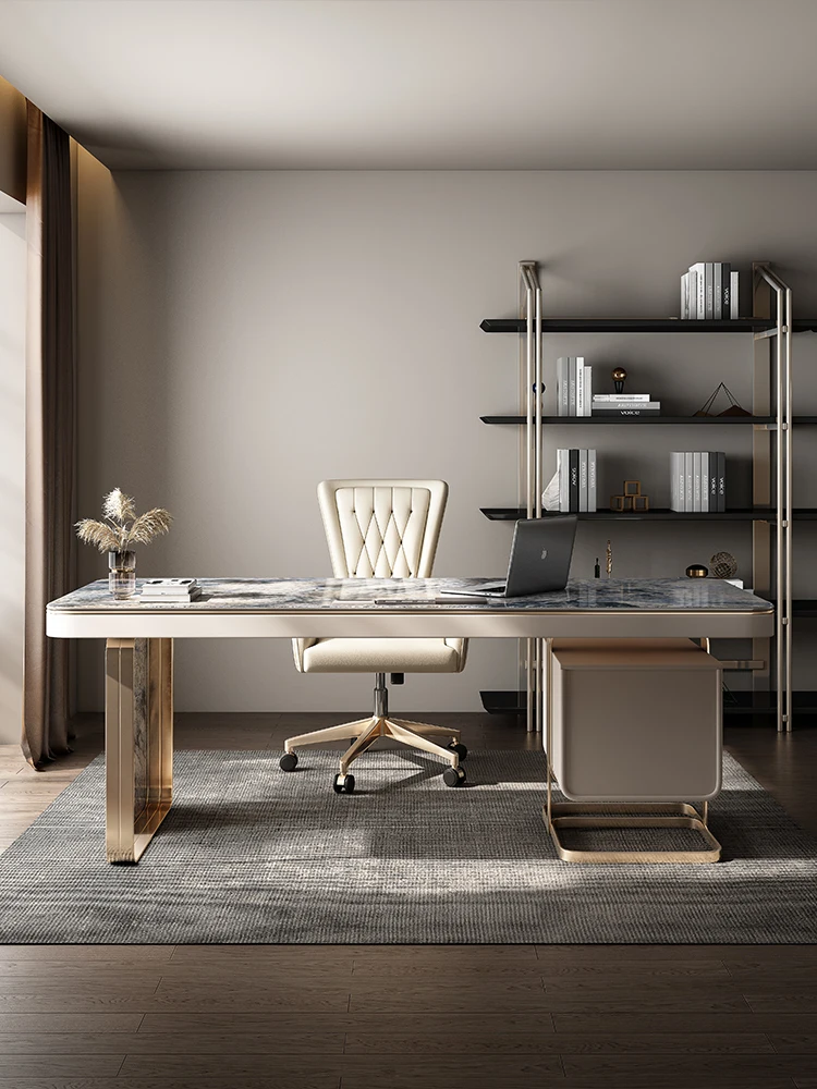 

Simple and luxurious large house Luxury stone desk High grade sapphire office desk Study furniture designer new style