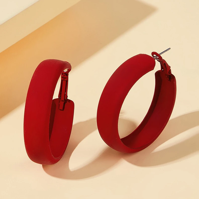 

Color Large Hoop Earrings For Women 2023 Trending Designer Matte Baking Paint Advanced Sense Stud Piercing Aesthetic Jewelry