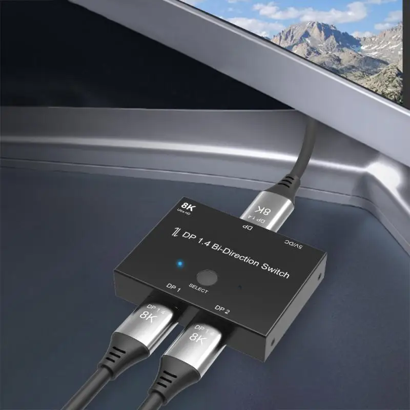 

Switcher HDMI-compatible 2.1 2 In 1 Out Ultra Speed 48Gbps 8K@60Hz 4K@120Hz Switch Adapter With Switch Button For HDTV Projector