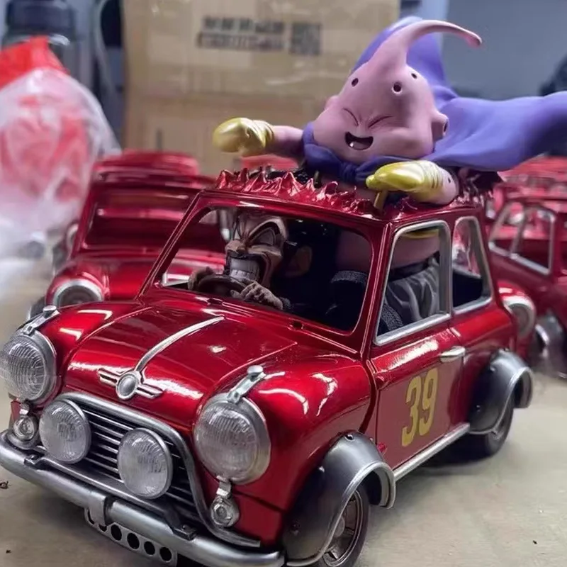 

Dragon ball Majin Buu and Hercule Mark drive a car Anime Action Figure Toys 11CM