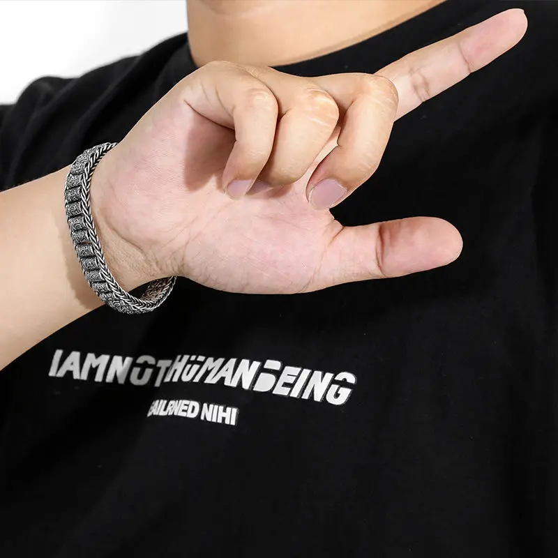 Креативный молитвенный браслет ручной работы из стерлингового серебра с