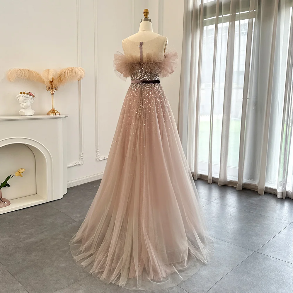 Jancember Fashion Shining Ball Gown Evening Dresses 2023 Elegant Backless Crystal Formal Party Wear For Women SCZ002