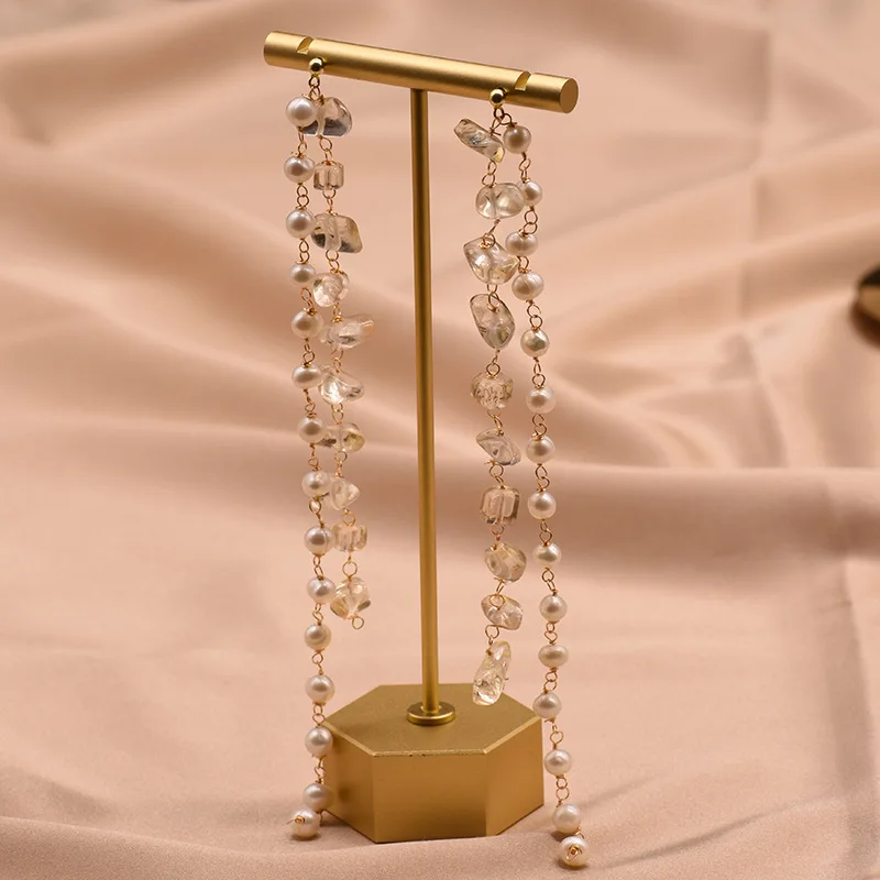 

Классические серьги LANYA из натурального жемчуга, Роскошные позолоченные серьги для элегантных женщин