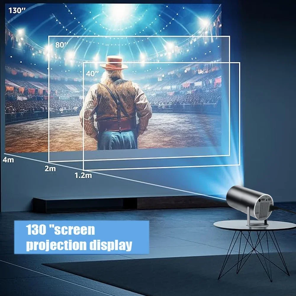 Мини-проектор Ditong с поддержкой 1080p и 270 ° Вращающийся кронштейн 300 ANSI 5G WiFi Bluetooth