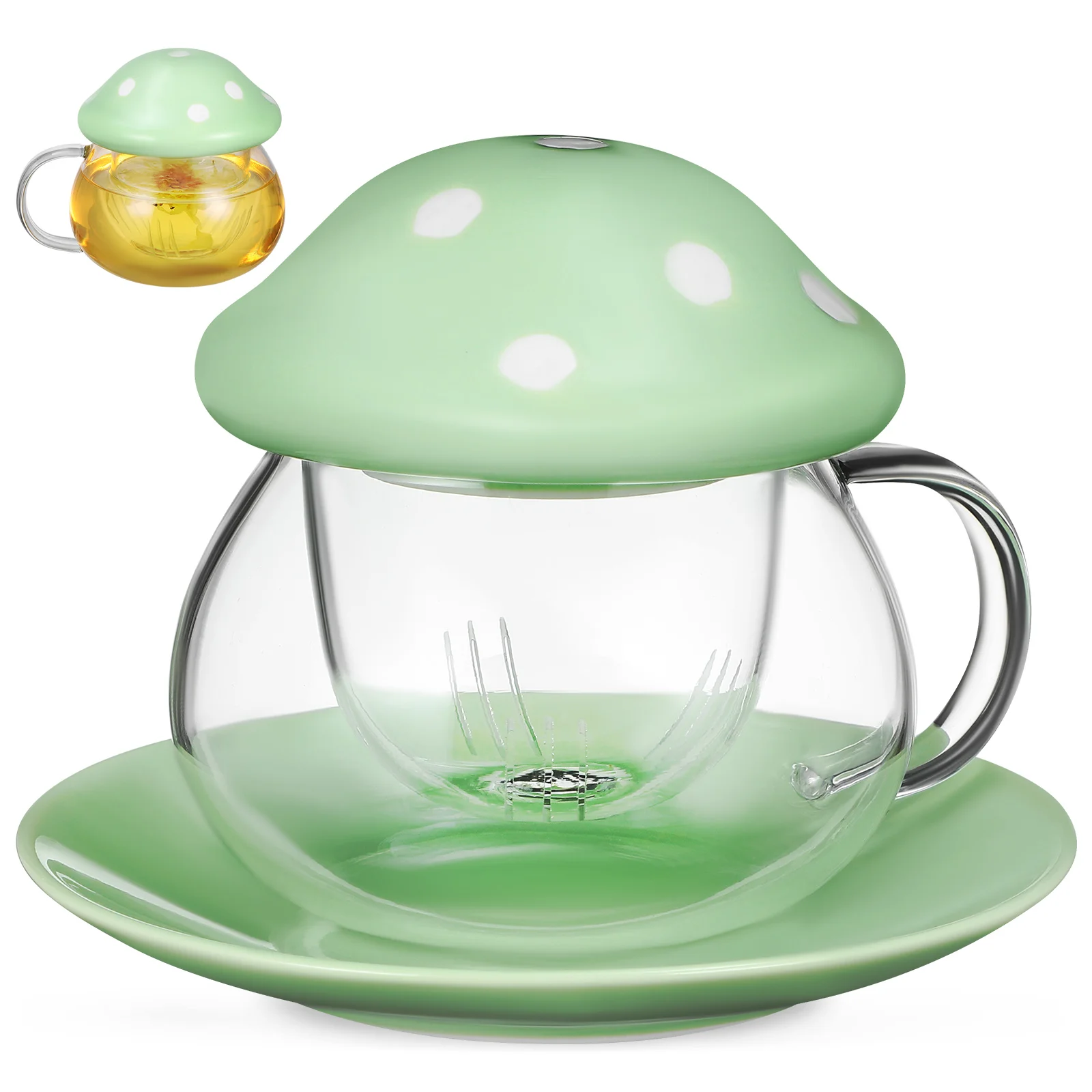 

Mushroom Shaped Cup Mushroom Tea Cup Clear Teapot Tea Pots Loose Tea Clear Glass Tea Cups Mushroom Cup Set Cute Mushroom Mug