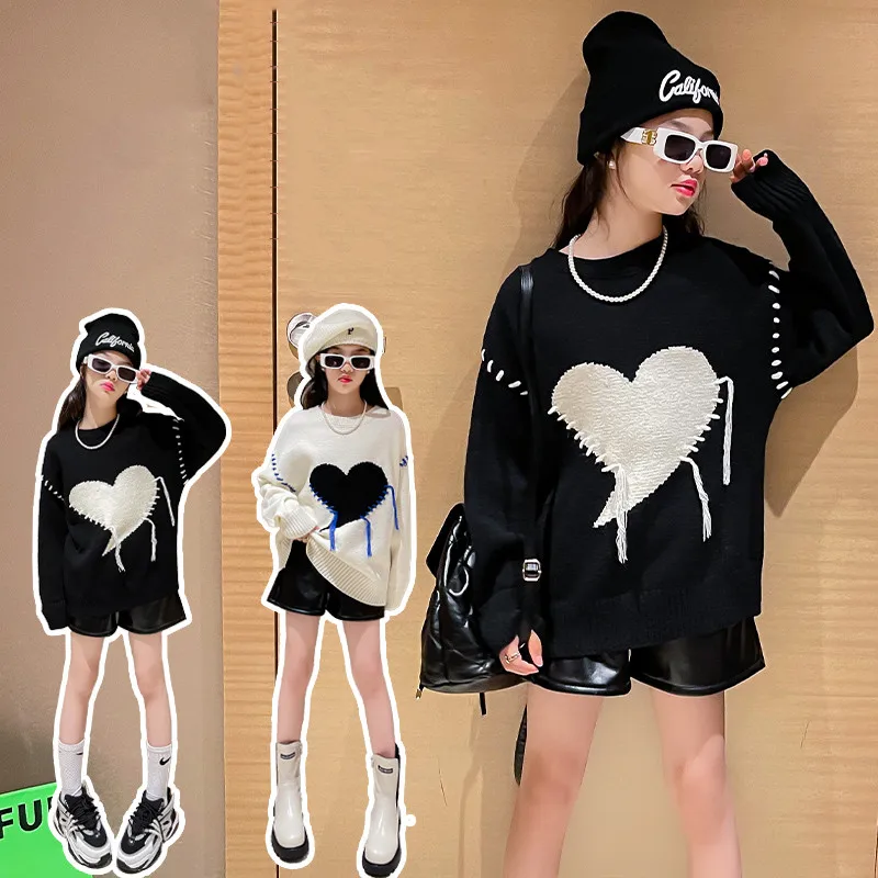 

Fall Winter Kids Sweaters Girls Knitted Clothes Lovely tassels Long Sleeve Sweater Children's Pullovers Casual Cotton Knitwear