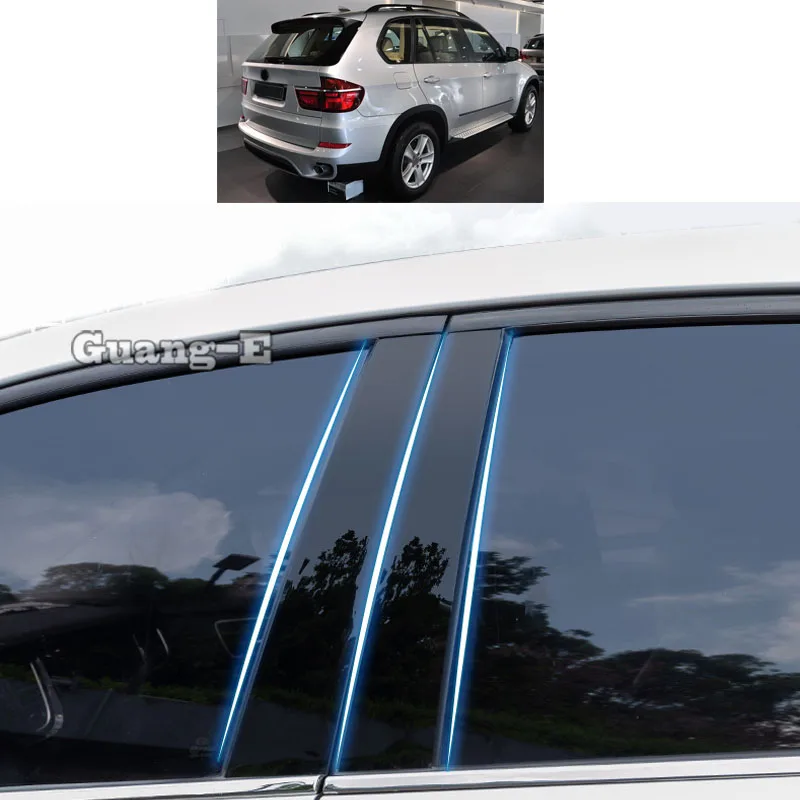 

Для BMW X5 XDrive 2009-2014 Автомобильный Поликарбонат материал столб крышка отделка двери окно Фортепиано черная молдинговая наклейка пластина 8 шт.