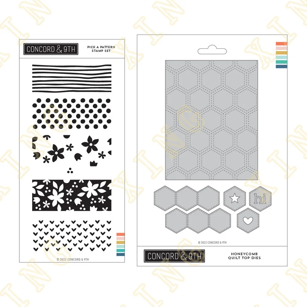 

Metal Cutting Dies and Clear Stamps 2022 New Honeycomb Patterns Bundle for Diy Scrapbook Paper Craft Handmade Embossing Stencil