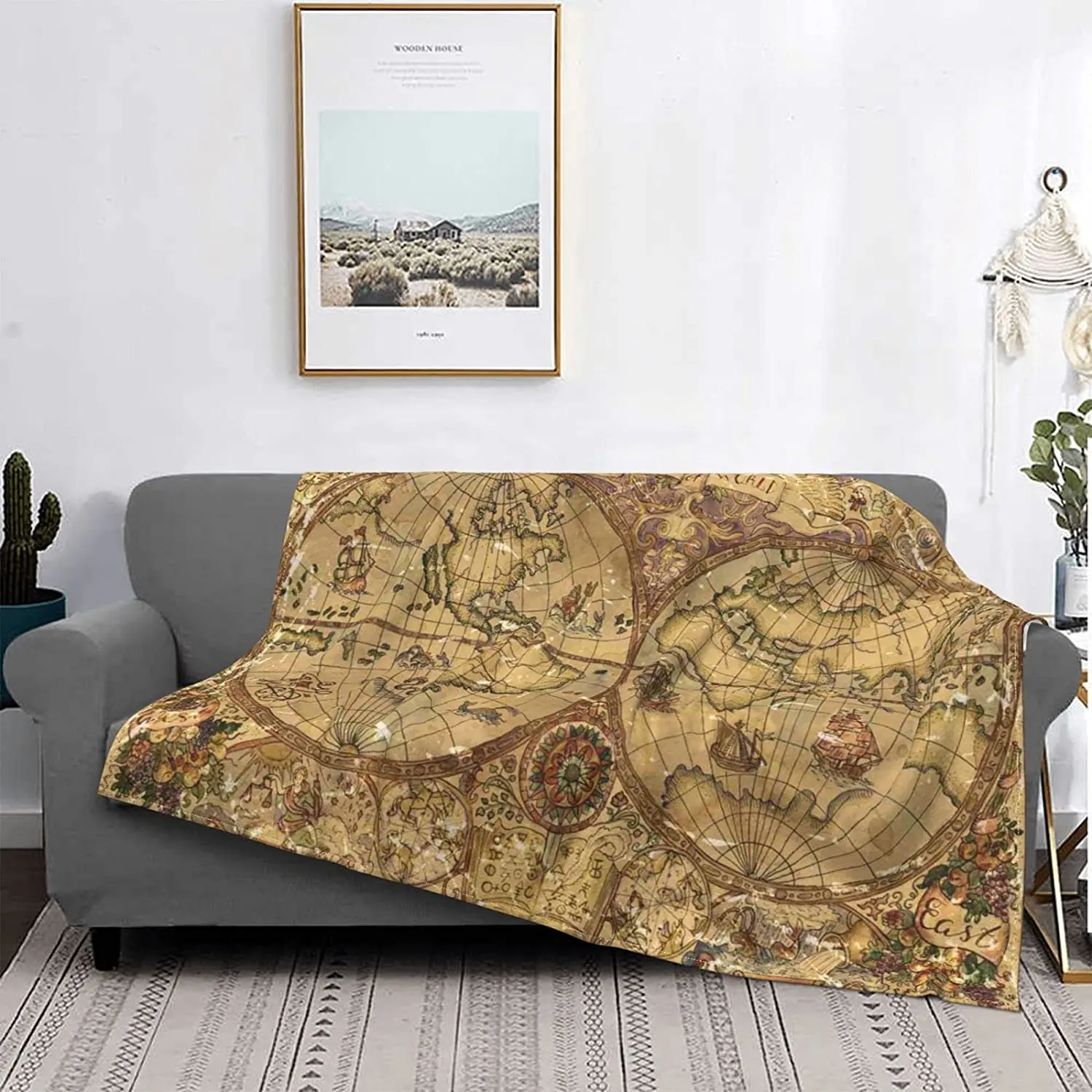 

Blanket Middle Earth Map Throw Blanket Ultra Soft Velvet Blanket Lightweight Bed Blanket Quilt Durable Home Decor Fleece Blanket