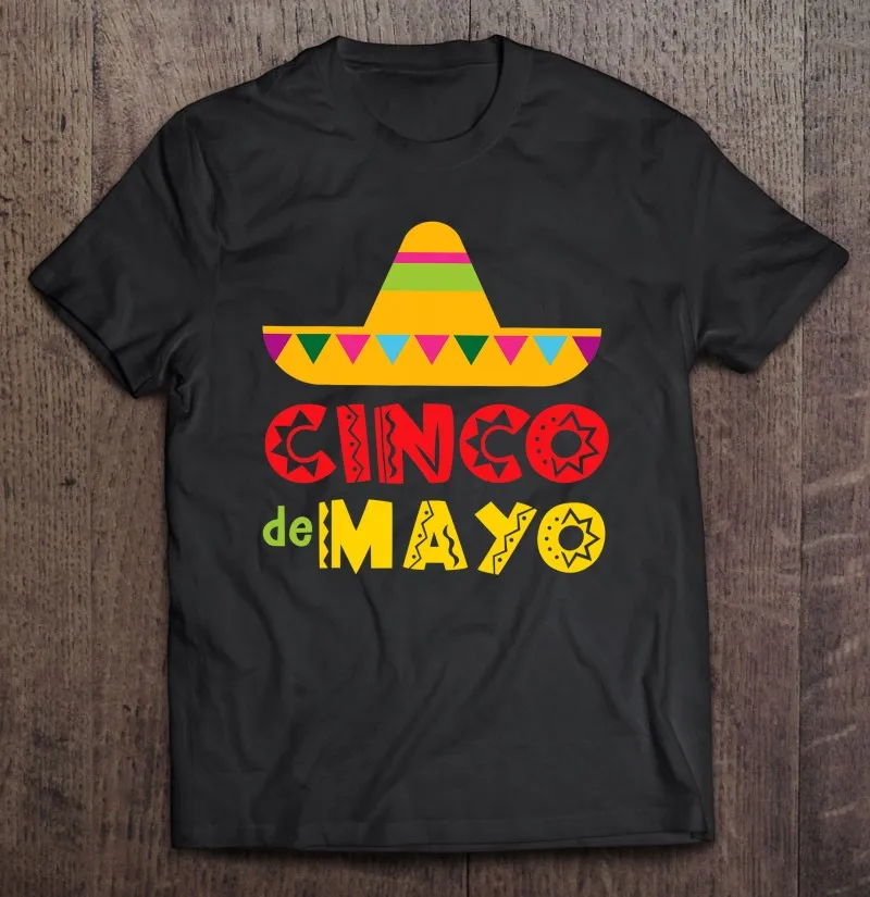 

Футболка с надписью Happy Five De Mayo, мексиканская фиеста для мужчин и женщин, Детская футболка для мужчин, мужские футболки, женская футболка, Муж...