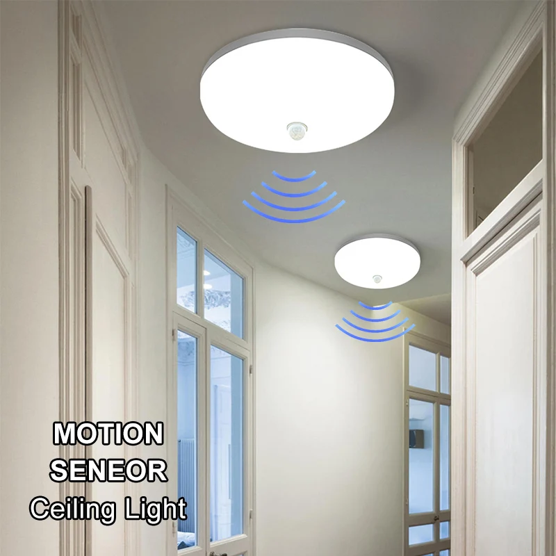 

Square/Round Motion Sensor Ceiling Lamps for Bedroom Corridor Bookshelf Wardrobe Bathroom 9W/13W/18W/24W/36W Smart Home Lighting