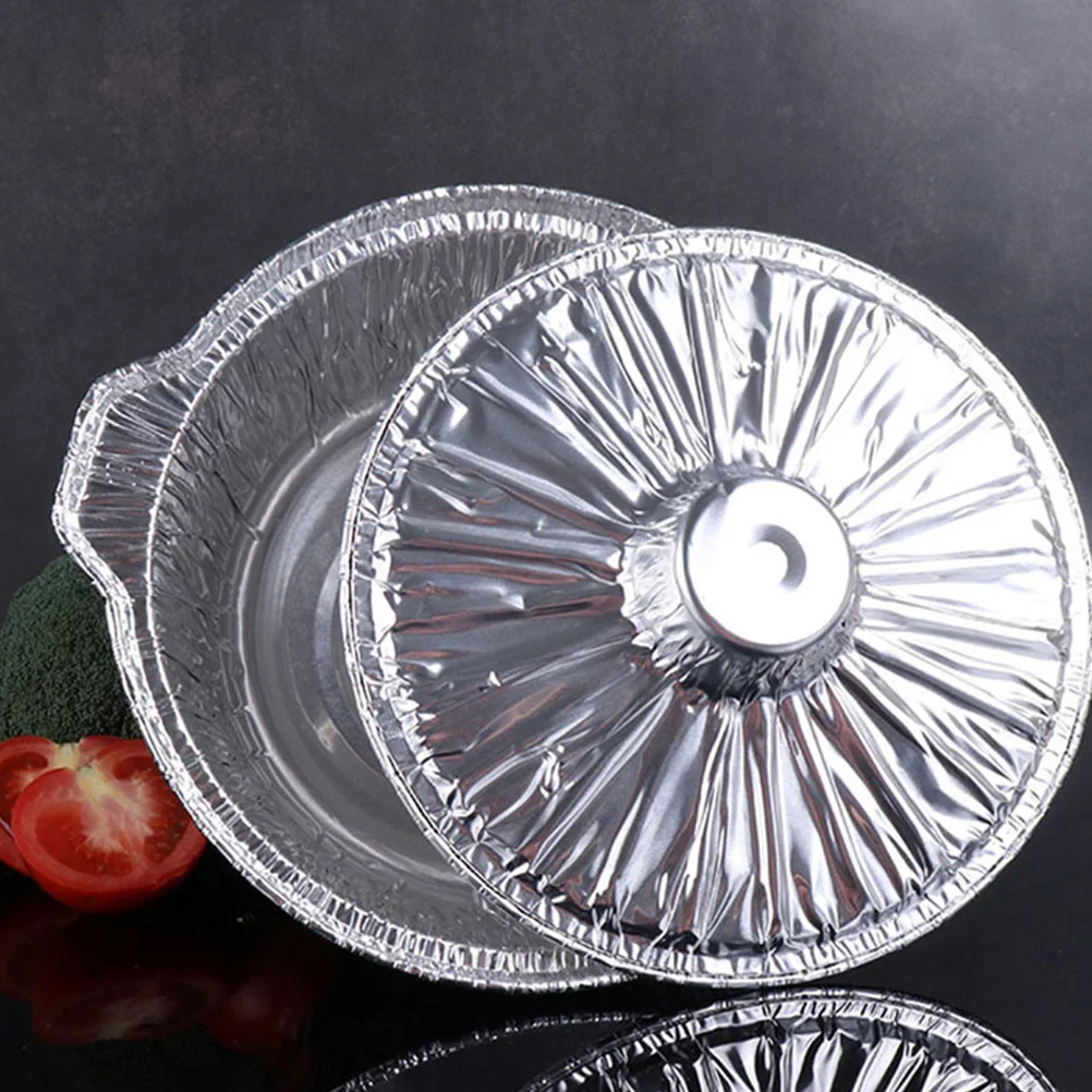 

5 Pcs Cooking Pot Disposable Containers Round Baking Pan Aluminum Foil Camping Grill